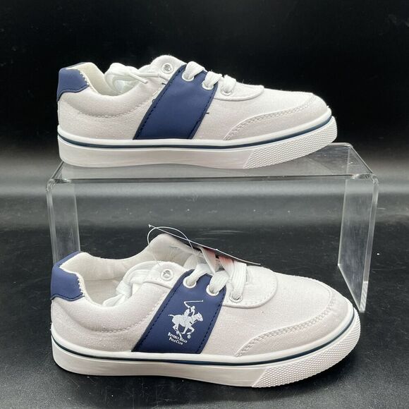 Beverly Hills Polo Club Other - Beverly Hills Polo Club boys canvas sneaker size 12 white blue BH89181
